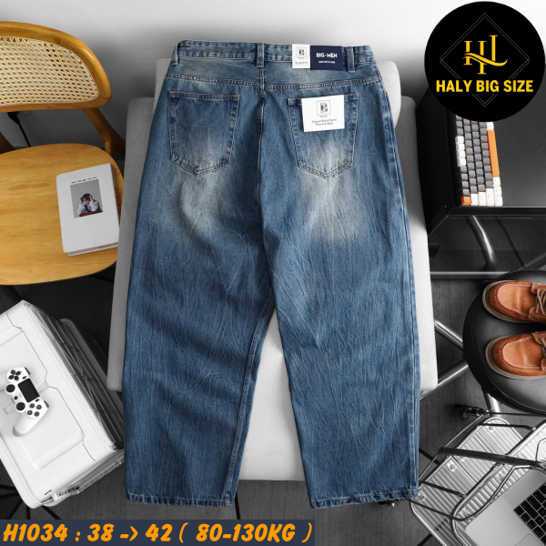 H1034-Quan-jean-dai-ong-rong-xanh-wash-big-size-nam